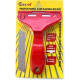 Die Grup Profesyonel Cam Kazıma Bıçağı, Sk5 Çelik Keskin Uç, Abs Ergonomik Sap, 100X18 Mm, 2 Yedek Bıçaklı Cam ve Yüzey Temizleme Aparatı