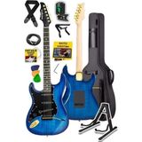 Die Grup Profesyonel Elektro Gitar Seti - Mavi Renk, Gigbag ve Aksesuarlar Dahil