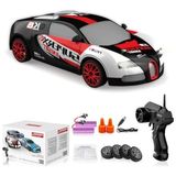 Die Grup Rc Drift Araba Uzaktan Kumanda Araba 2.4ghz 1:24 Ölçekli 4WD 15KM/H Yüksek Hızlı Model Araç LED Işıkları Sürüklenen Lastik Yarışı Spor Oyuncak Araba Yetişkin Erkek Kız Çocuklar Için Hediye 2 Adet Şarj