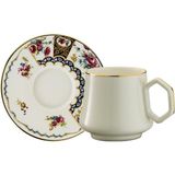 Die Grup Sandro Moreno 1453 Antik Rose Double Geometrik Gold 12 Parça 6 Kişilik Kahve Fincan Takımı 120 ml - 00-Siyah - Beyaz