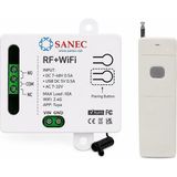 Die Grup Sanec Akıllı Wifi + Rf 433MHZ Tek Kanallı 10A Röle Modülü - Uzun Menzil Rf Kumanda Dahil Set (Tuya, Alexa, Google Asistan Destekli) - 00-Siyah - Beyaz