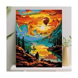 Die Grup Sayılarla Boyama Tuval Seti Fırça Boya Dahil (Çıtalı) 40X50 cm - Zirve