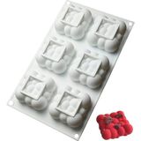 Die Grup Siliko World Silikon 6'lı Bubble, Bulut Şekilli Çikolata, Sabun, Mum, Kek Kalıbı,pasta Kalıbı, Beyaz - 0,700 gr