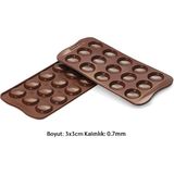 Die Grup Siliko World Silikon Çikolata Kalıbı ve Mini Makaron Silikon Kalıbı, Kahverengi - 0,700 gr