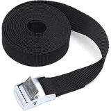 Die Grup Siyah Polyester Bağlama Kayışı, Ayarlanabilir Metal Sabitleme Aparatlı, 1,5 Metre Uzunluk, 2,5 cm Genişlik, Koli, Yük, Bisiklet ve Kamp Kullanımı Için(2 Adet)