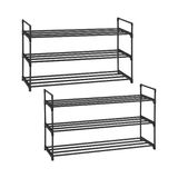 Die Grup Songmıcs 3 Katlı Ayakkabı Rafı, Ayakkabı Saklama Düzenleyici, 2'li Set, Metal Saklama Rafı, 30 x 92 x 54 Cm, Siyah LSA06BK - 0 - Siyah
