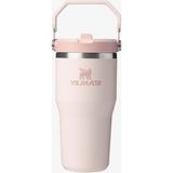 Die Grup Stanley Iceflow Flip Straw Tumbler Pipetli Termos Bardak, Pembe Kuvars (Rose Quartz), 0.60 Litre - Acı Yeşil