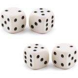 Die Grup Star 9x9 mm Tavla Zarı Yuvarlak Köşeli (4 Adet) – Beyaz Plastik, Net Siyah Noktalı Dayanıklı ve Pürüzsüz Yüzey - (DipCamo)Charcoal-White