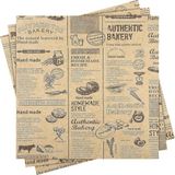 Die Grup Suwors Vintage Gazete Desenli Yağlı Sunum Kağıdı – Hamburger, Sandviç ve Patates Servis Kağıdı – Yağ Sızdırmaz Baskılı Gıda Sarma ve Tepsi Altlığı - 50 Adet - 0,21 lt - Afrika Cevizi Rengi