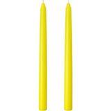Die Grup Tr 2'li Sarı Şamdan Mum Seti 25 cm – Dekoratif Ince Şamdan Mum, Kokusuz Parafin WAX,%100 Pamuk Fitil, El Döküm, Uzun Süre Yanma (~10 Saat), Şık Sofra, Davet, Nişan, Düğün ve Ev Dekorasyonu Için Zarif