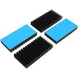 Die Grup Tr 4 Adet Büyük Isı Emici Alüminyum Siyah Soğutucu Palet Soğutucu Pcb Kartı LED Anakart Için, 80 x 40 x 11 Mm/3,15 x 1,58 x 0,43 Inç