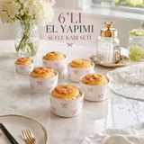 Die Grup Tr 6'li El Yapımı Seramik Sufle Kabı Seti, Fırına Dayanıklı Ramekin Krem Brüle ve Mağma Kek Kalıbı, Çerezlik Meze ve Sosluk Kase, Sunum Kabı Seti, Fiyonklu-* - 0 - 19 L