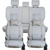 Die Grup Tr Ag Store Yarı Deri Oto Koltuk Kılıfı Tam Takım 5li Set (Elite Seri) Gri Ssanyoung Korando Sports ile Uyumlu - Ahşap - Bej - Siyah