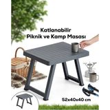 Die Grup Tr Antrasit Katlanır Piknik Masası - Ahşap - 318-Kahve