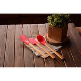 Die Grup Tr Bolly 3'lü Spatula Seti, Pembe, Bambu Sap, Silikon Uç, 31X3,5 cm