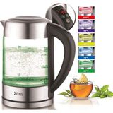 Die Grup Tr Cam Su Isıtıcısı 1,7 Litre | %100 Bpa Içermez | 2200 Watt | Renk Değişimli LED Aydınlatma | Paslanmaz Çelik | Çaydanlık | Sıcak Tutma Fonksiyonu | Sıcaklık Ayarı (60°C-100°C)