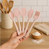 Die Grup Tr Ckm Silikon 5li Silikon Spatula Kaşık Fırça Seti Mutfak Gereçleri Set Pembe
