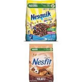 Die Grup Tr Harfler Kakaolu Buğday ve Mısır Gevreği, 310 G & Nestle Nesfit Çikolatalı Tam Buğday ve Pirinç Gevreği 400 gr - 0,5 gr