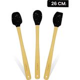 Die Grup Tr Indigo 3'lü Siyah Noktalı Bambu Silikon Spatula Seti Uzun 26 cm VLT1520