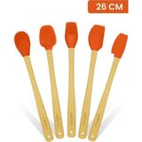 Die Grup Tr Indigo 5'li Turuncu Bambu Silikon Spatula Seti Uzun 26 cm