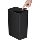 Die Grup Tr Kapaklı Banyo Çöp Kovası, 10 Litre / 2,6 Galon Ince Çöp Kovası, Mutfak, Yatak Odası, Oturma Odası, Ofis Için Açılır Kapaklı Küçük Çöp Kovası (Siyah) - 00-Siyah - Beyaz