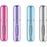 Die Grup Tr Mini Doldurulabilir Parfüm Şişesi – Taşınabilir Seyahat Boy Atomizer Cep Sprey Seti, Pompalı Dolum Kabı, Kompakt, Sızdırmaz ve Dayanıklı Tasarım (Modern, 4 Adet-Pembe, Lila, Açık Mavi, Gümüş) - --