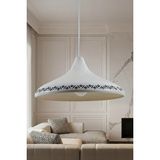 Die Grup Tr Nova Tulip Metal Sarkıt Avize, Bohem Tavan Lambası ve Salon Oturma Odası Aydınlatması - Beyaz - 35 cm – Modern Dekoratif Avize, Tavan Aydınlatması - 00-Beyaz