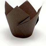 Die Grup Trend Hediye Sepeti 100'LÜ Klasik Lale Kapsül Kahverengi Muffin Kek Kalıbı, Tulip, Safari Konsept, Cupcake Kağıdı Doğum Günü Parti Dekorasyonu Için - 0,25 lt