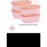 Die Grup Tupperware Alaska Kap Kısa 450ML Tatlı Sabahlar Pamuk Şeker Set 4'lü (4 x 450 Ml) - Abanoz