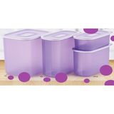 Die Grup Tupperware Multi Oval Lila Saklama Kabı 4lü Set - Abanoz