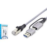 Die Grup USB 3.0 & Type-C Gigabit Ethernet Adaptör - Gri HDX7876