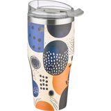 Die Grup Vagonlife 590ML Desenli Pipetli/pipetsiz Çift Kullanım Tumbler Kahve Bardağı/mug Paslanmaz Çelik Termos (Rainforest) - 00-Siyah - Beyaz
