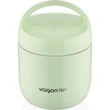Die Grup Vagonlife Bento 1200ML Lunchbox 1 Kaseli 4-6 Saat Sıcak/soğuk Termos Özellikli Çelik Sefer Tası Yemek Kutusu (Yeşil) - Ahşap - Bej