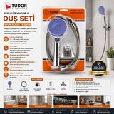 Die Grup Vakumlu - Krom Lüks Duş Seti Metal Yaylı HORTUM=150CM Mafsal (5324)