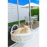Die Grup Vantuzlu Pencere Için Dekoratif Kedi Yatağı, Beyaz - 100 x 100 x 10 cm