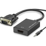 Die Grup VGA To HDMI Dişi Ses Çıkışlı Görüntü Dönüştürücü 1080P - Siyah HDX7874