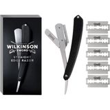 Die Grup Wilkinson Sword Profesyonel Çelik Ustura + 5 Yedek Bıçak - 00-Siyah - Beyaz