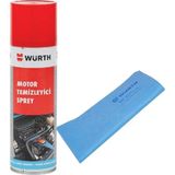 Die Grup Würth Motor Temizleyici Sprey 500 ml + Güderi Bez Mavi 130 gr - Kırmızı