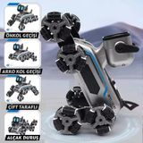 Die Grup Yıldırım Oyuncak Uzaktan Bilekten Kumandalı Şarjlı 8 Teker Akrobat Robot Köpek Müzikli ve LED Işık 25 cm Köpek Araba, Gri