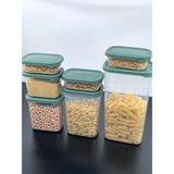 Die Grup Yzhome 7 Li Plastik Vakum Kapaklı Saklama Kabı Erzak Bakliyat Kavanoz Peggy Set 400-800-1150-1500-3200 ml - Abanoz