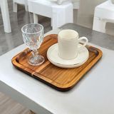 Die Grup Yzhome Akasya Kare Sunum Servis Tabağı Tabak 20CM - 0,21 lt - Afrika Cevizi Rengi