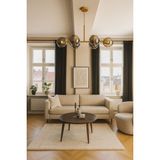 Diego Modern Masaüstü Gold Kasa Kapalı Camlı Altılı Avize - Sarı