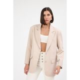 Diemmood Kadın Oversize Bej Blazer Ceket