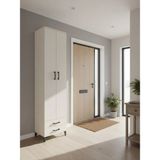 Dienni Arges Çok Amaçlı Dolap Mutfak Banyo Dolabı 5 Raflı 2 Çekmeceli 2 Kapaklı 60X30X243 Aytaşı-Aytaşı - Krem