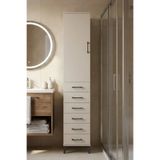 Dienni Arges Çok Amaçlı Dolap Raflı 6 Çekmeceli Askılı Banyo Mutfak Ofis Dolabı 44x30x221