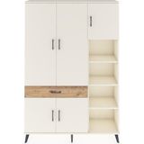 Dienni Arges Dolap 10 Raflı Tek Çekmeceli 5 Kapaklı 132X30X195 Aytaşı-Çam/aytaşı - Krem