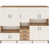 Dienni Arges Dolap 13 Raflı 3 Çekmeceli 9 Kapaklı 220x30x163 Çam-Çam/Aytaşı