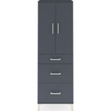 Dienni Arges Dolap 3 Raflı 3 Çekmeceli 2 Kapaklı 60 x 30 x 182 cm Antrasit - Antrasit