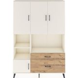 Dienni Arges Dolap 7 Raflı 2 Çekmeceli 5 Kapaklı 132 x 30 x 195 cm Aytaşı - Aytaşı - Çam