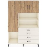 Dienni Arges Dolap 7 Raflı 4 Çekmeceli 3 Kapaklı 132X30X195 Aytaşı-Çam/aytaşı - Krem